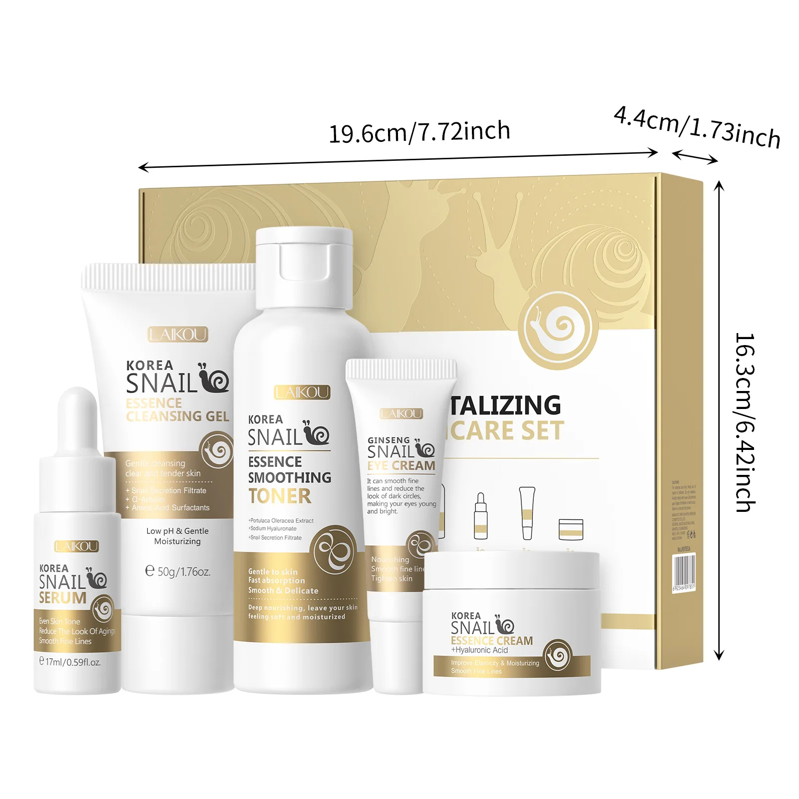 LAIKOU Snail Skin Care Five-pi - Snail Cream Gel 리뷰 및 가격